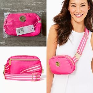 NWT Lilly Pulitzer Jeanie Belt Bag Fanny Pack Crossbody in Roxie Pink